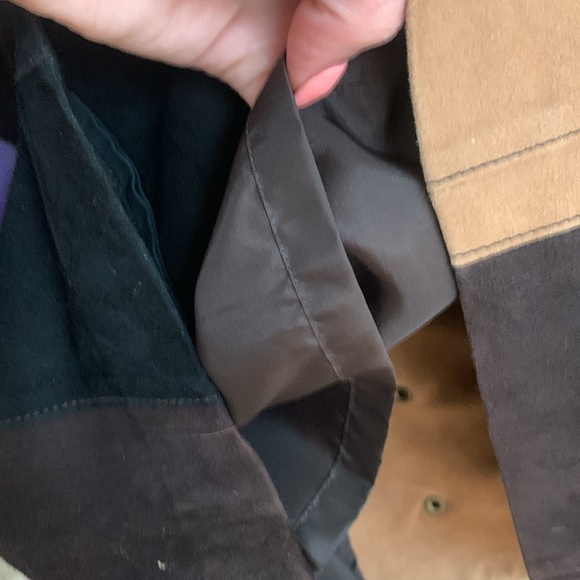 WORTH genuine Leather vintage patch Skirt geometric patchwork squares 8 💜🤎 boho - Picture 4 of 5